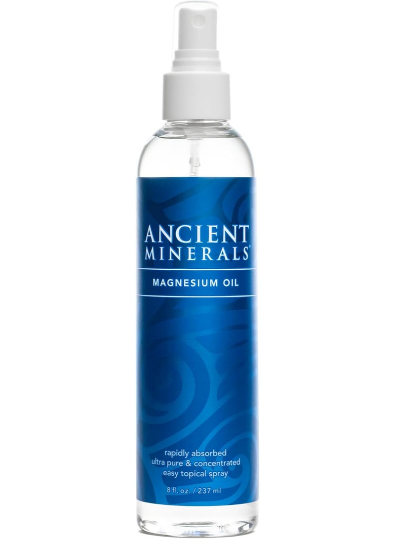 Ancient Minerals Magnesium Oil Spray Bottle of Pure Genuine Zechstein Magnesium Chloride - Topical Magnesium for Skin Application (8oz) - Image 1
